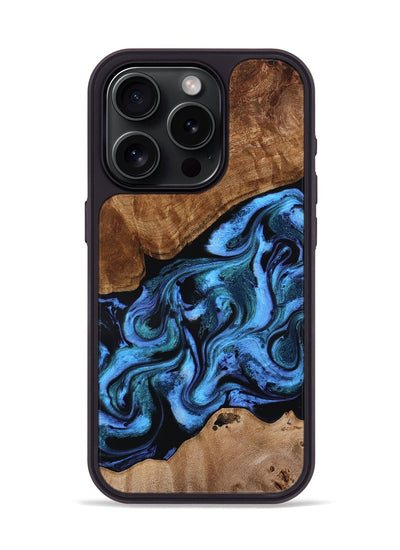 iPhone 15 Pro Wood Phone Case - Maximus (Blue, 801413)