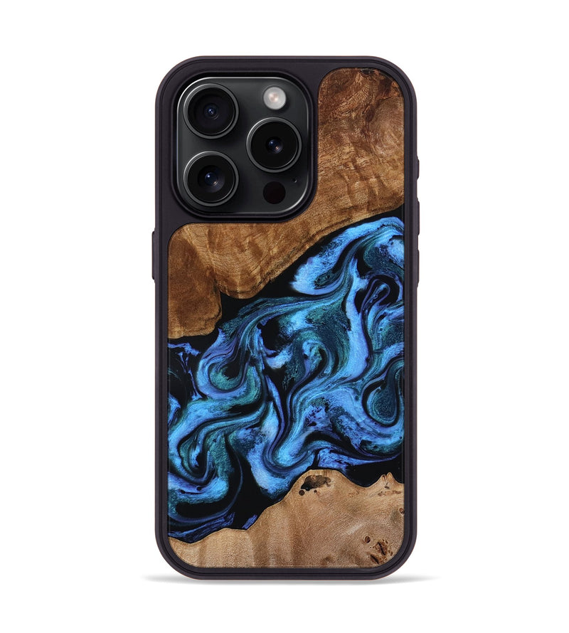 iPhone 15 Pro Wood Phone Case - Maximus (Blue, 801413)