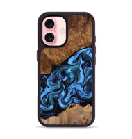 iPhone 16 Wood Phone Case - Maximus (Blue, 801413)