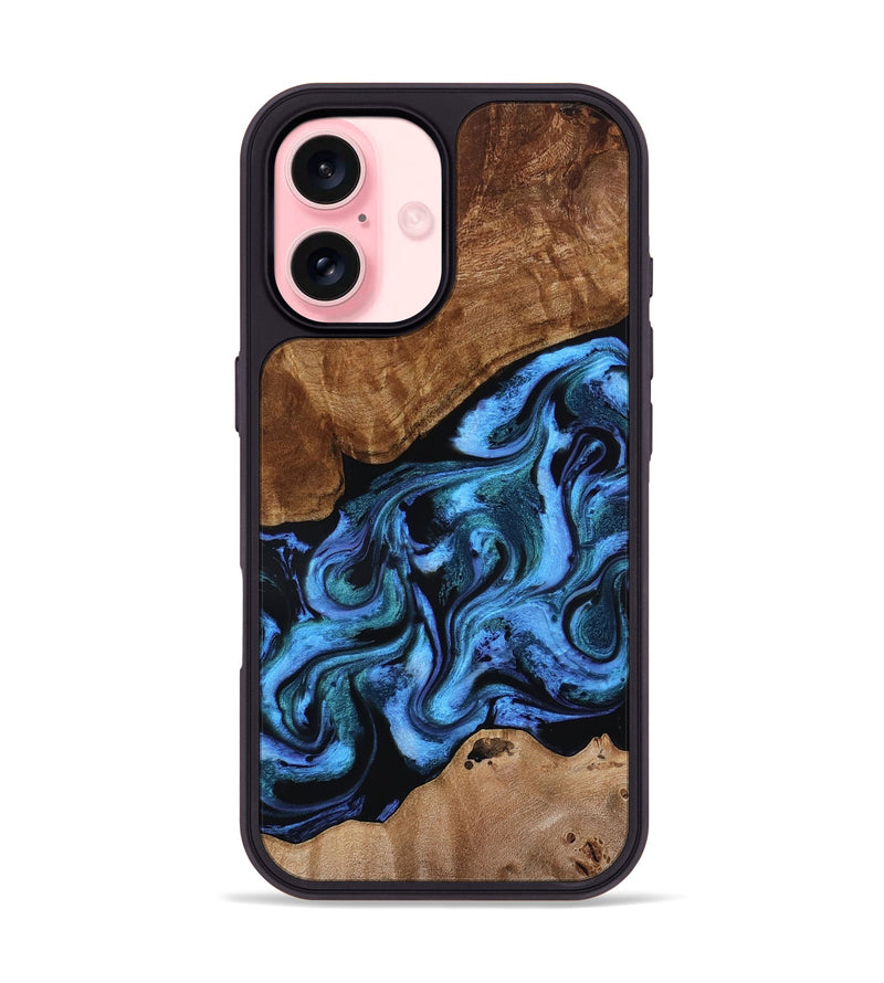 iPhone 16 Wood Phone Case - Maximus (Blue, 801413)