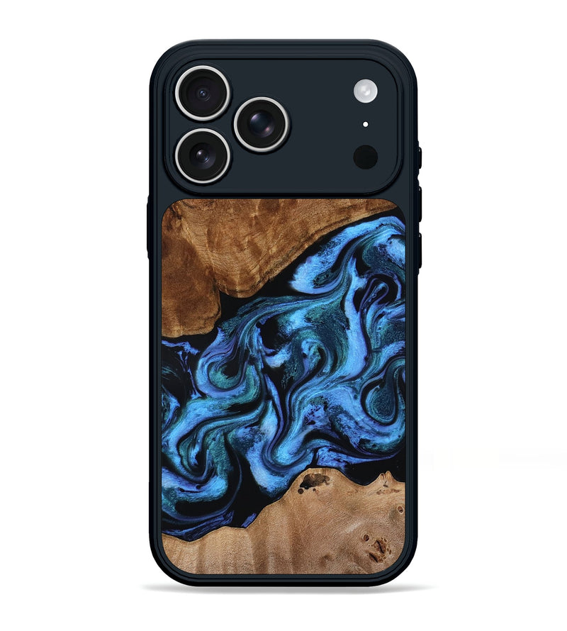 iPhone 17 Pro Max Wood Phone Case - Maximus (Blue, 801413)