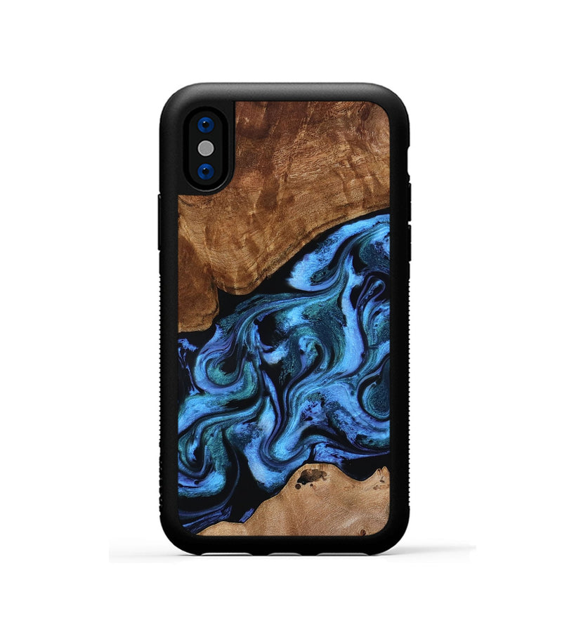 iPhone Xs Wood Phone Case - Maximus (Blue, 801413)