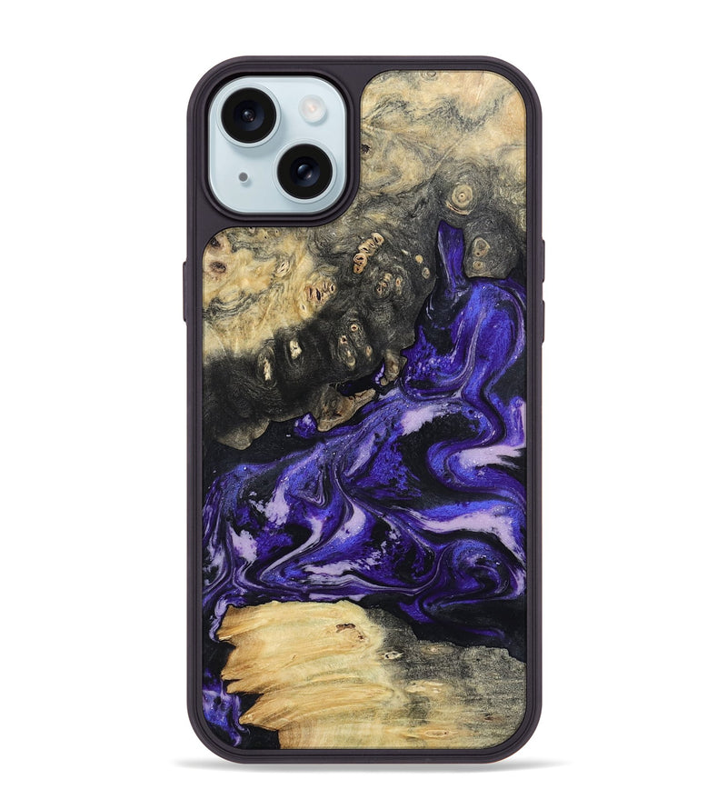 iPhone 15 Plus Wood Phone Case - Nya (Purple, 801416)