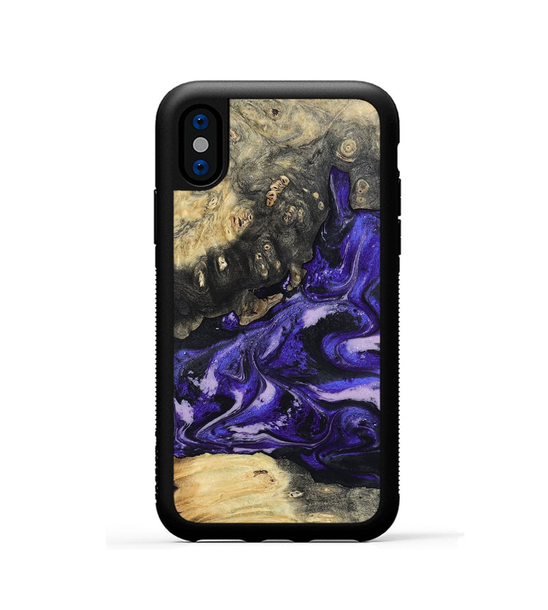 iPhone Xs Wood Phone Case - Nya (Purple, 801416)