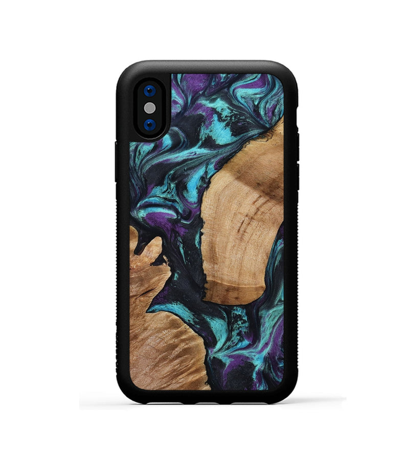 iPhone Xs Wood Phone Case - Sloan (Purple, 801417)