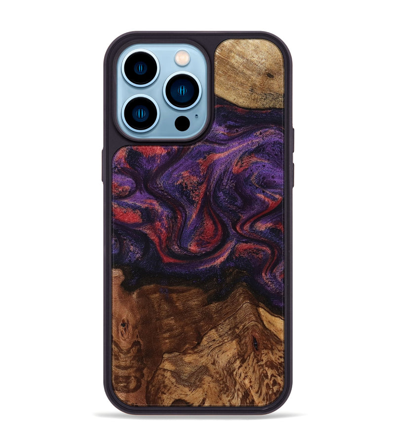 iPhone 14 Pro Max Wood Phone Case - Pattie (Purple, 801418)