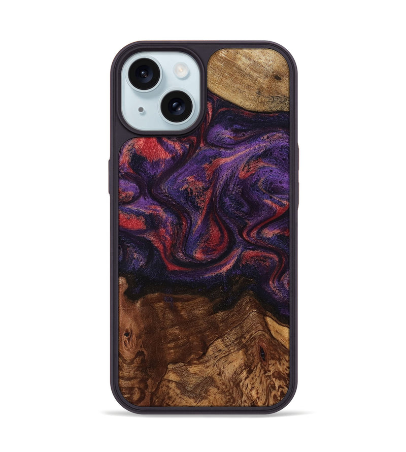 iPhone 15 Wood Phone Case - Pattie (Purple, 801418)