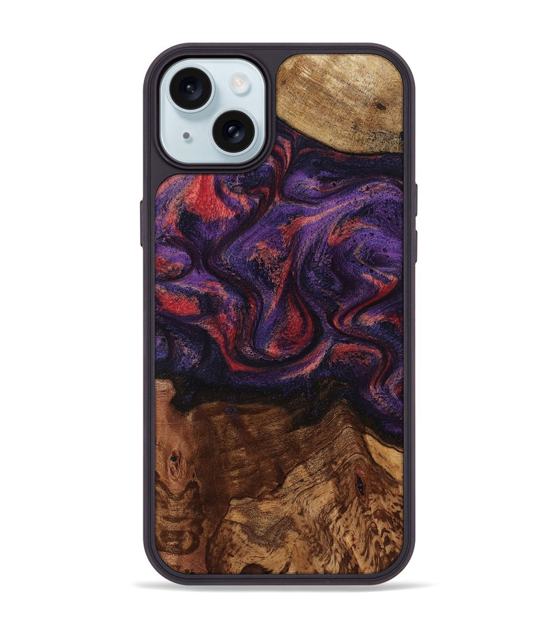 iPhone 15 Plus Wood Phone Case - Pattie (Purple, 801418)