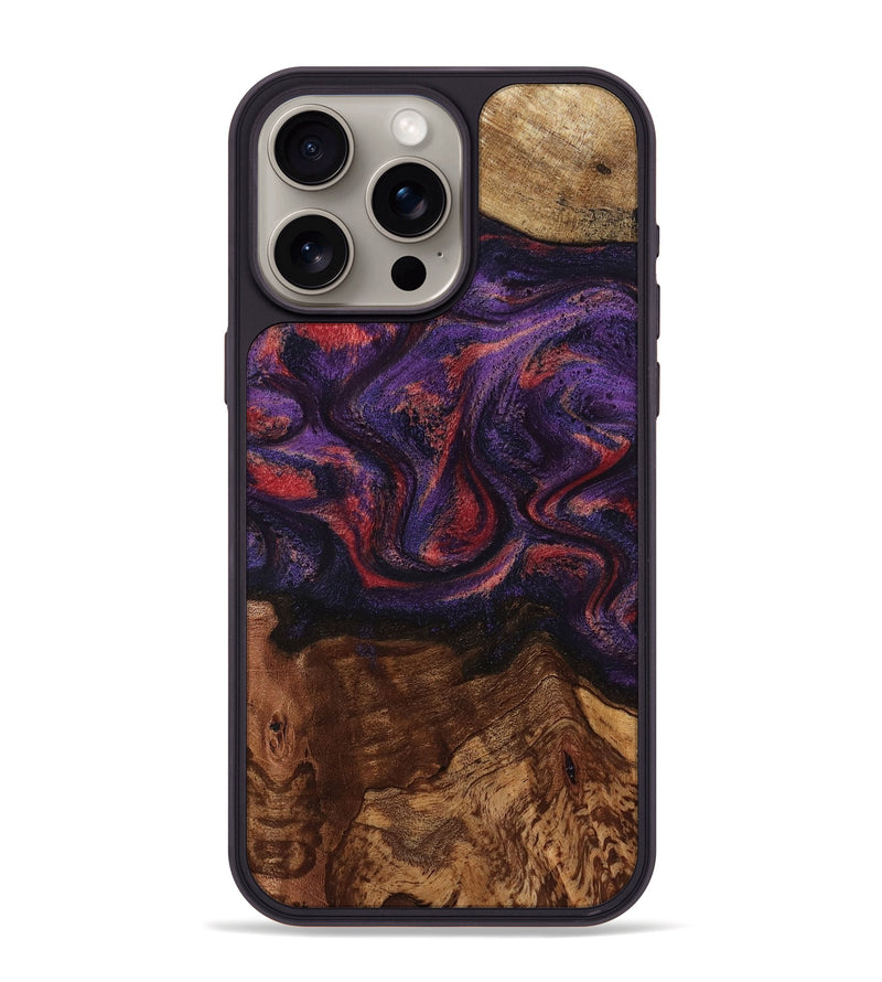 iPhone 15 Pro Max Wood Phone Case - Pattie (Purple, 801418)
