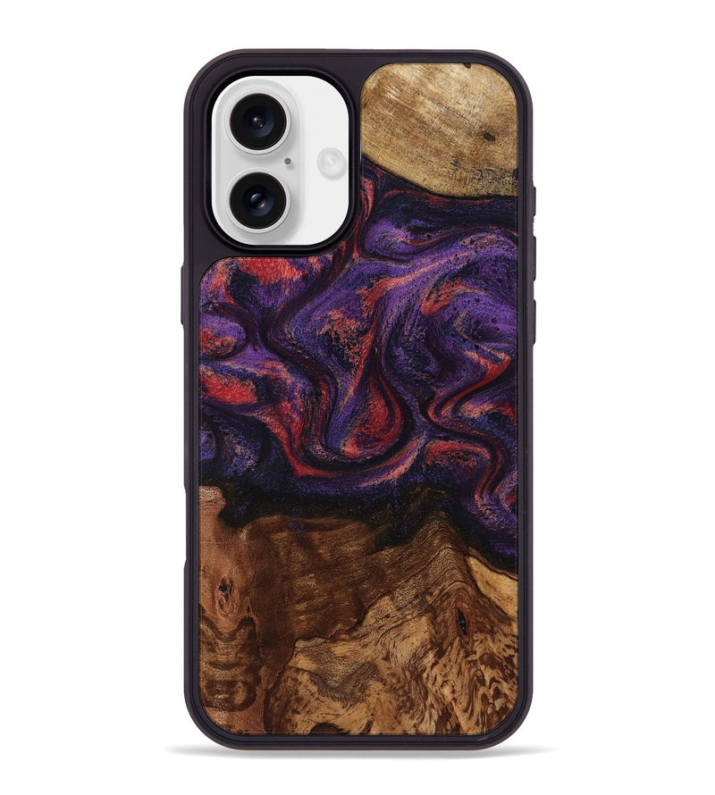 iPhone 16 Plus Wood Phone Case - Pattie (Purple, 801418)