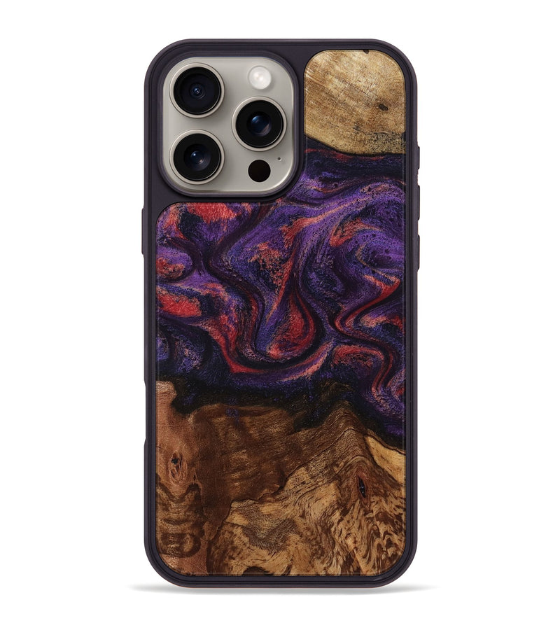 iPhone 16 Pro Max Wood Phone Case - Pattie (Purple, 801418)