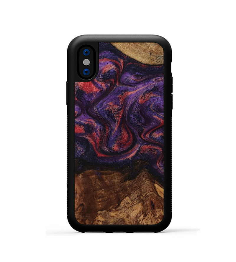 iPhone Xs Wood Phone Case - Pattie (Purple, 801418)