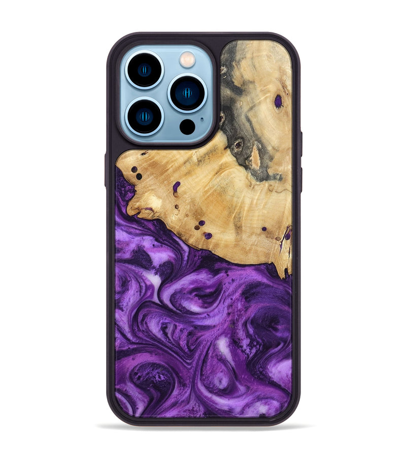 iPhone 14 Pro Max Wood Phone Case - Remy (Purple, 801419)