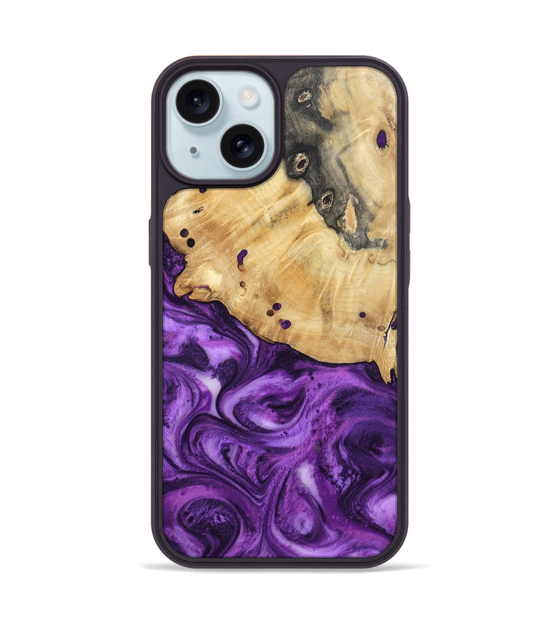 iPhone 15 Wood Phone Case - Remy (Purple, 801419)