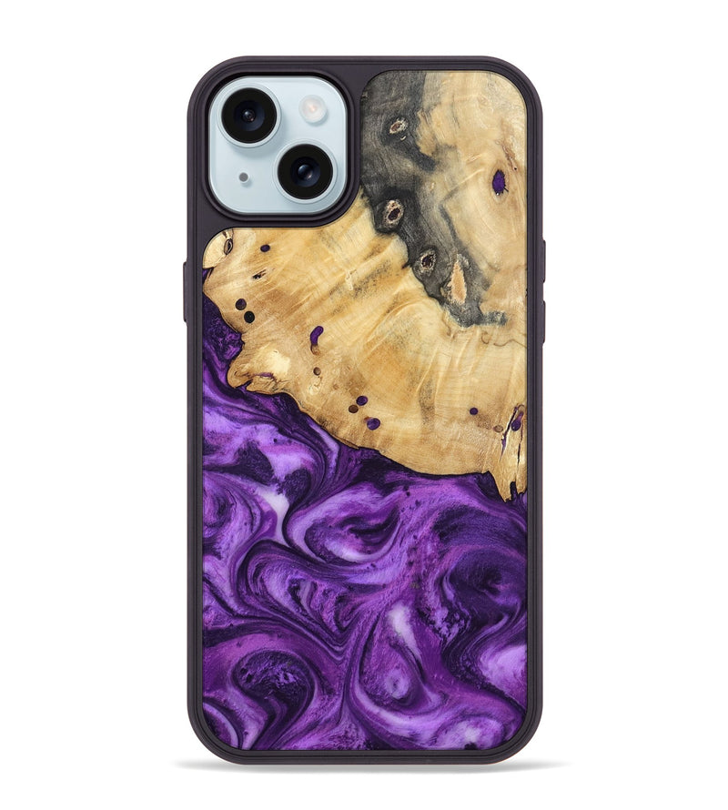 iPhone 15 Plus Wood Phone Case - Remy (Purple, 801419)