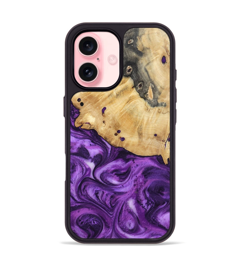 iPhone 16 Wood Phone Case - Remy (Purple, 801419)