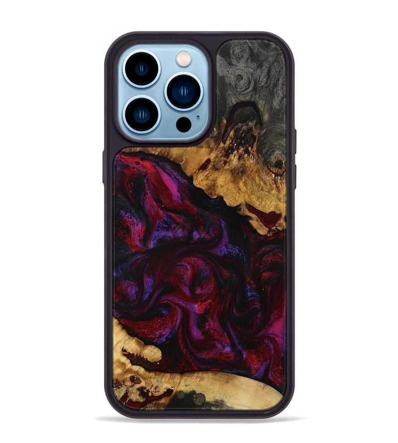 iPhone 14 Pro Max Wood Phone Case - Kaycee (Red, 801420)