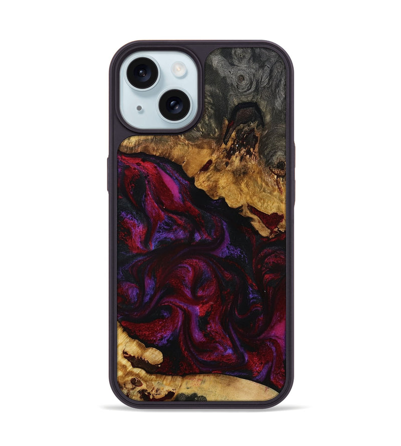 iPhone 15 Wood Phone Case - Kaycee (Red, 801420)