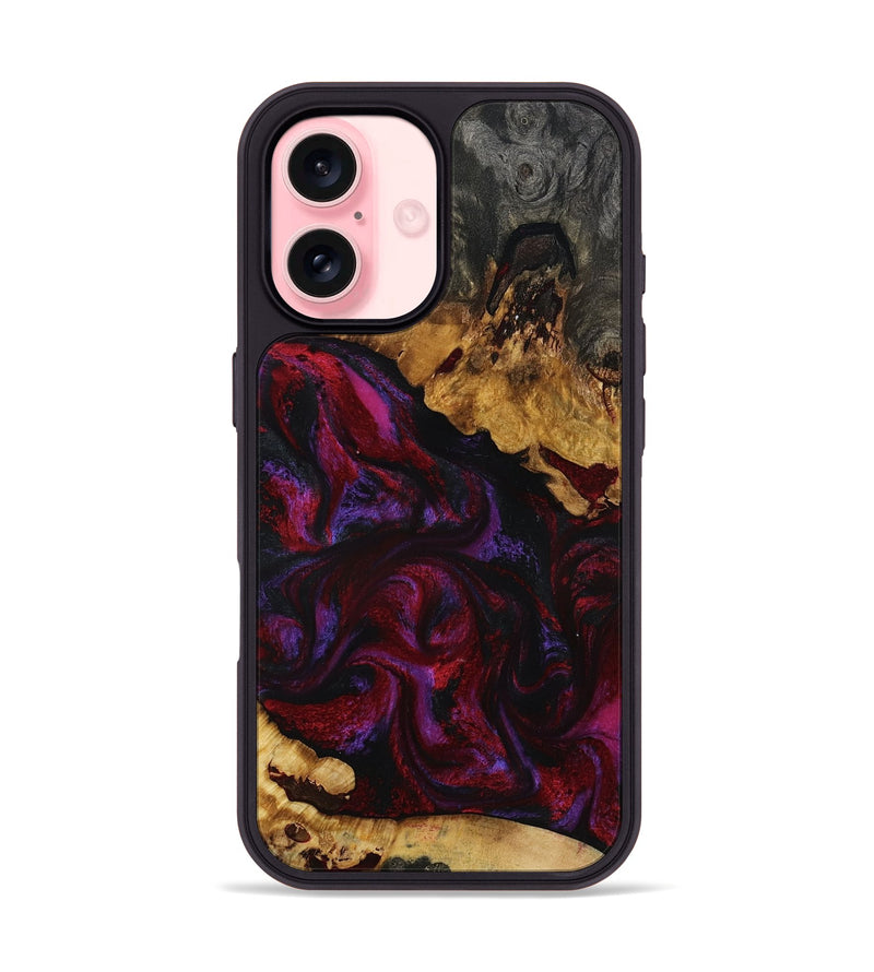 iPhone 16 Wood Phone Case - Kaycee (Red, 801420)