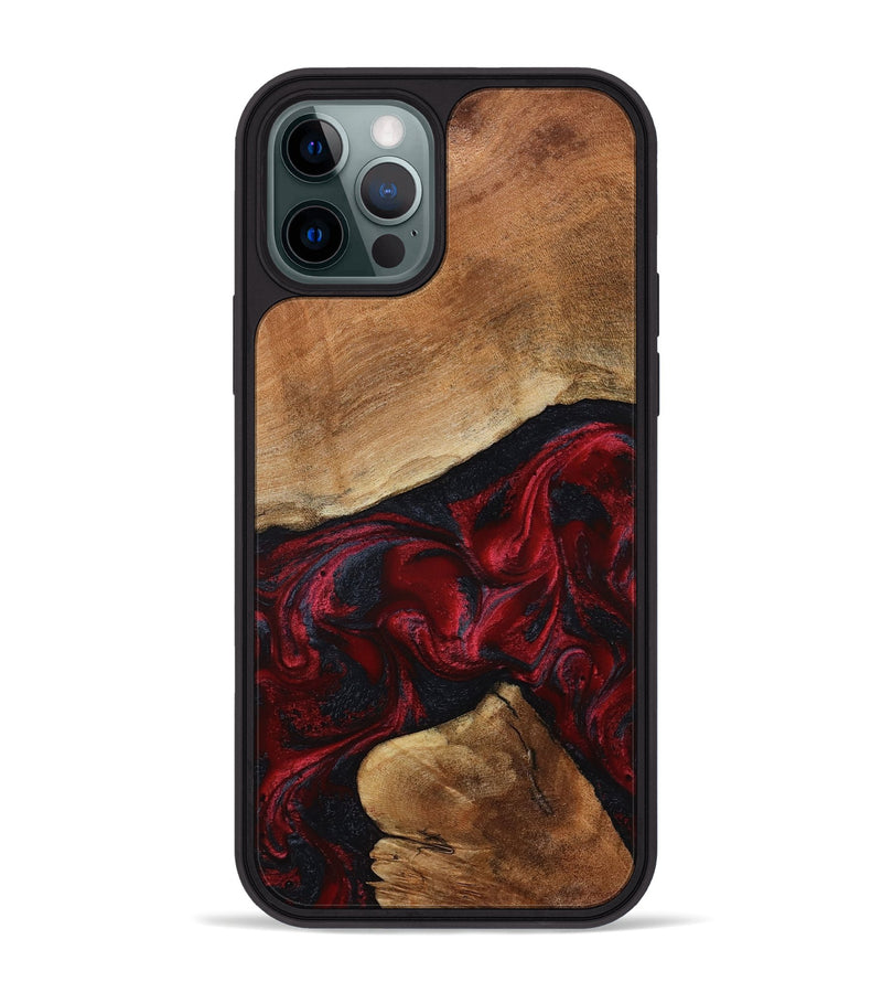 iPhone 12 Pro Max Wood Phone Case - Donny (Red, 801422)