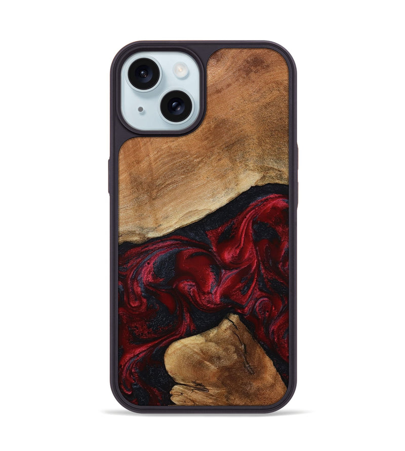 iPhone 15 Wood Phone Case - Donny (Red, 801422)