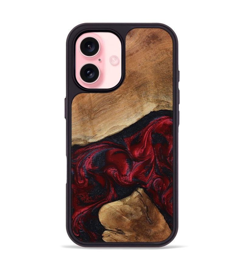 iPhone 16 Wood Phone Case - Donny (Red, 801422)
