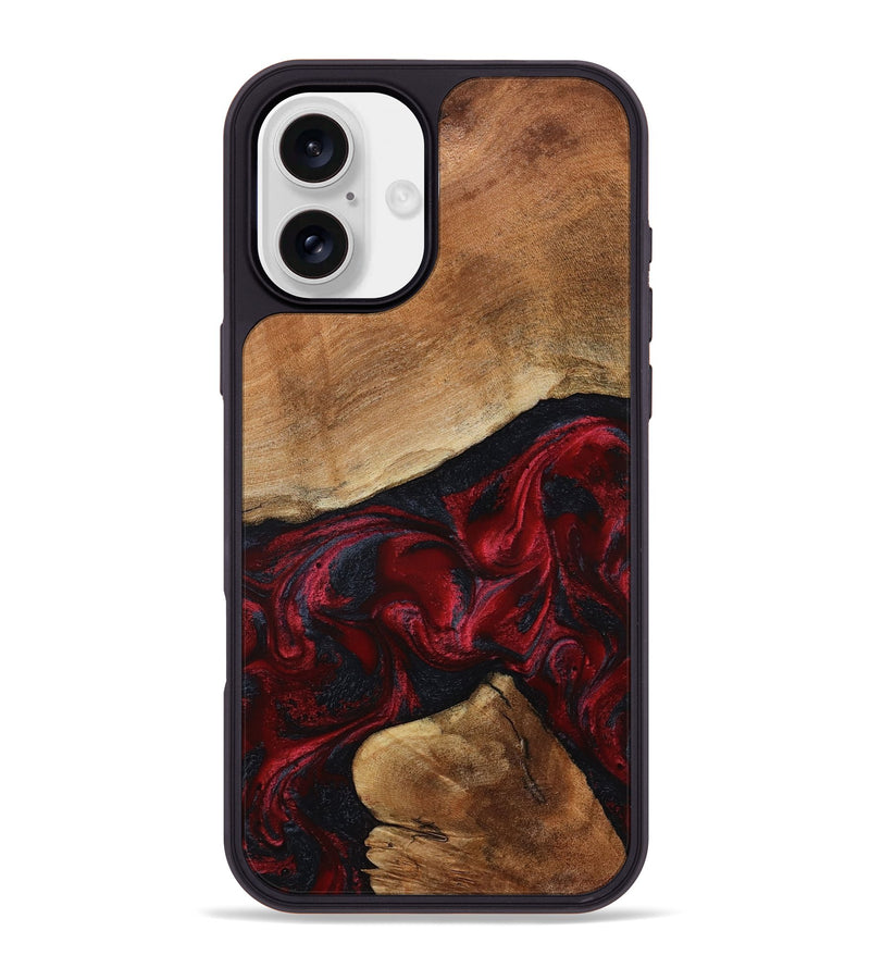 iPhone 16 Plus Wood Phone Case - Donny (Red, 801422)