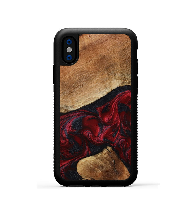 iPhone Xs Wood Phone Case - Donny (Red, 801422)