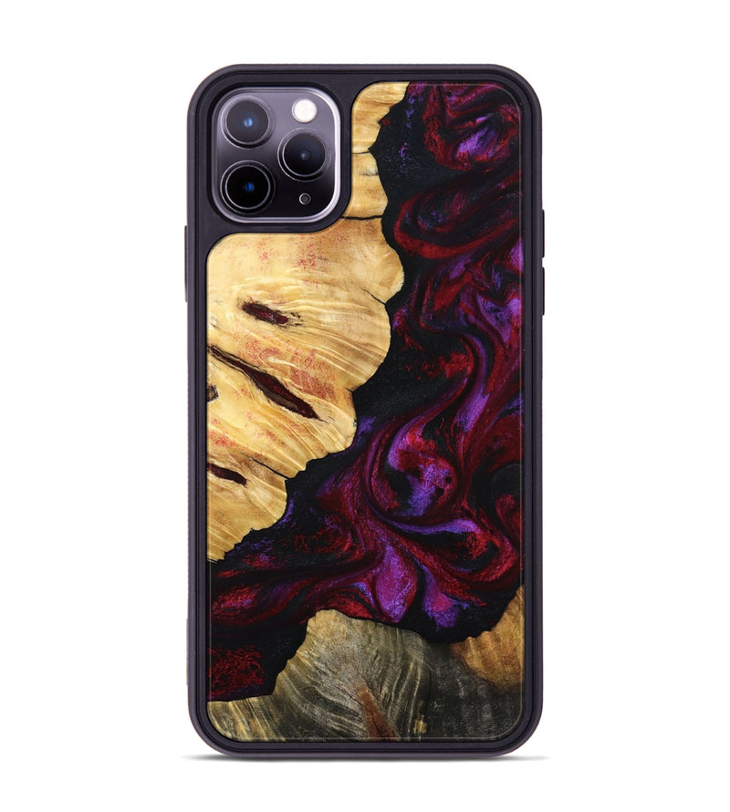 iPhone 11 Pro Max Wood Phone Case - Nedra (Red, 801423)