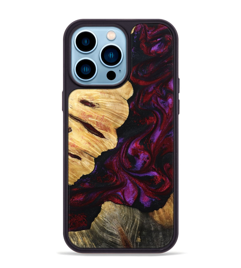 iPhone 14 Pro Max Wood Phone Case - Nedra (Red, 801423)
