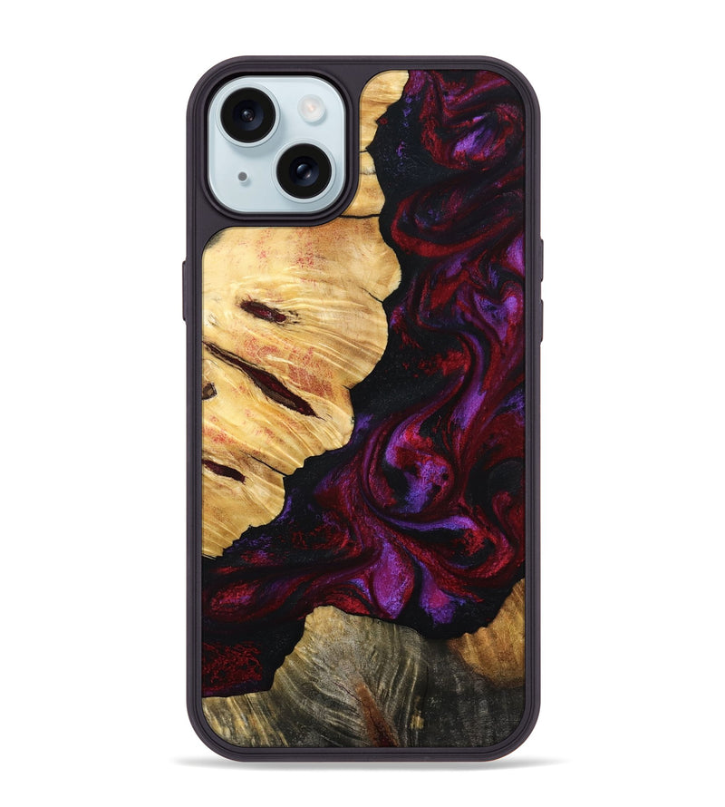 iPhone 15 Plus Wood Phone Case - Nedra (Red, 801423)