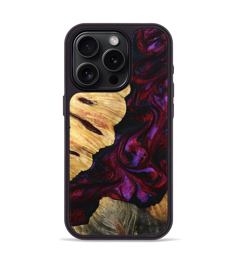 iPhone 15 Pro Wood Phone Case - Nedra (Red, 801423)