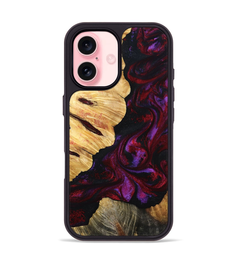 iPhone 16 Wood Phone Case - Nedra (Red, 801423)
