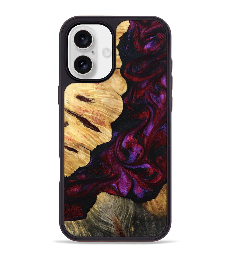 iPhone 16 Plus Wood Phone Case - Nedra (Red, 801423)