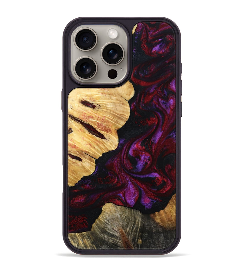iPhone 16 Pro Max Wood Phone Case - Nedra (Red, 801423)