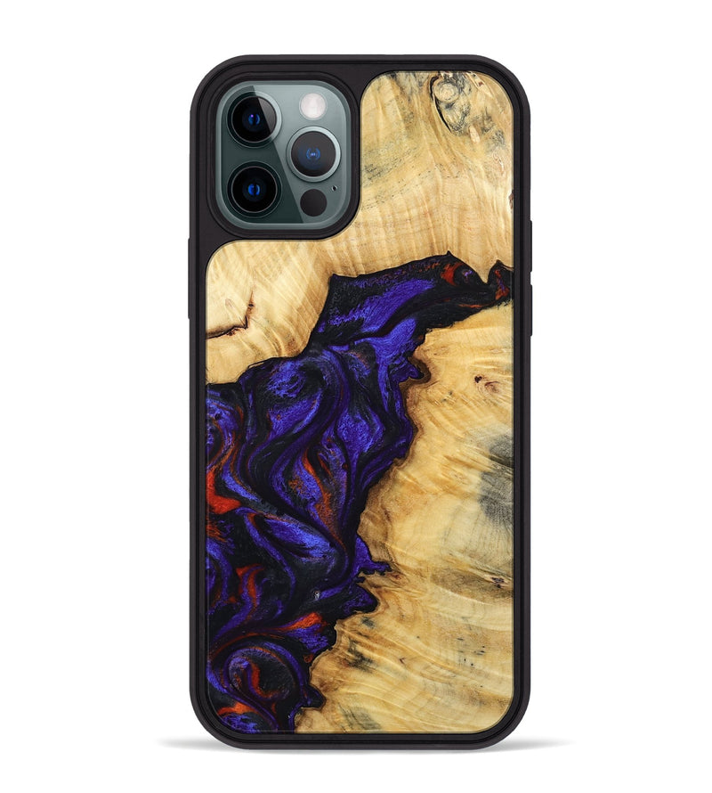 iPhone 12 Pro Max Wood Phone Case - Junious (Purple, 801424)