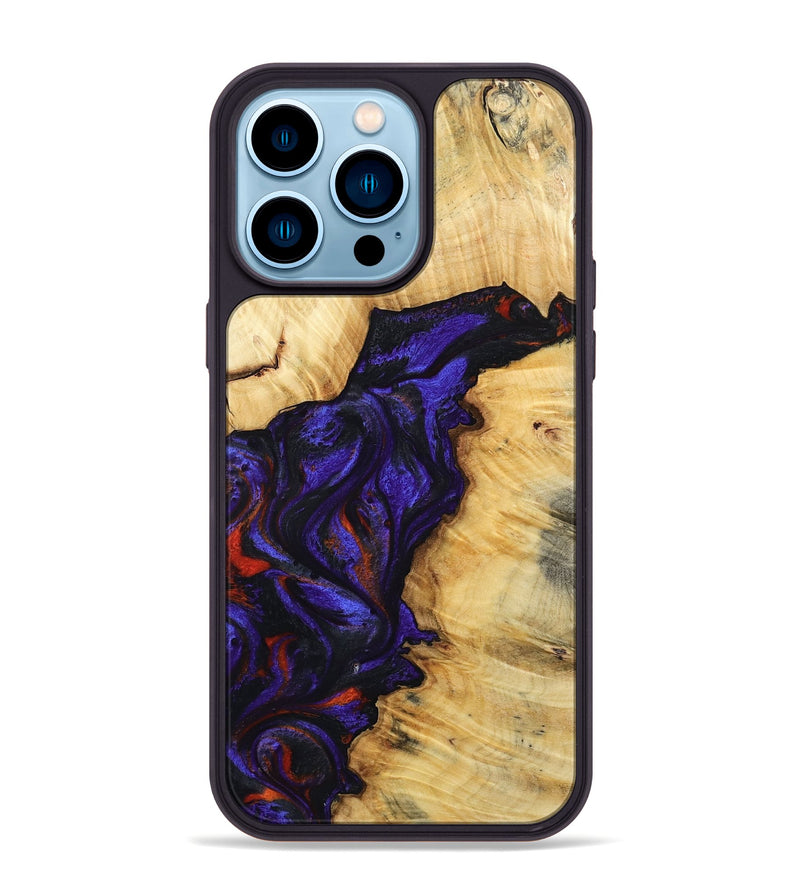 iPhone 14 Pro Max Wood Phone Case - Junious (Purple, 801424)