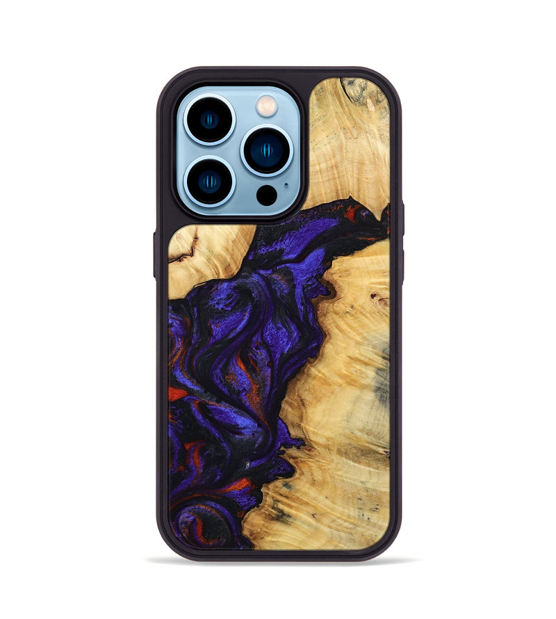 iPhone 14 Pro Wood Phone Case - Junious (Purple, 801424)