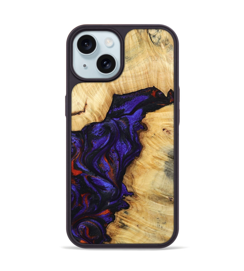 iPhone 15 Wood Phone Case - Junious (Purple, 801424)