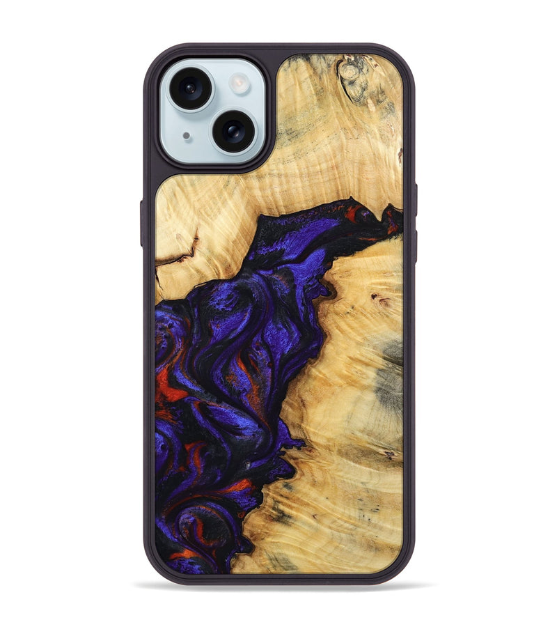 iPhone 15 Plus Wood Phone Case - Junious (Purple, 801424)