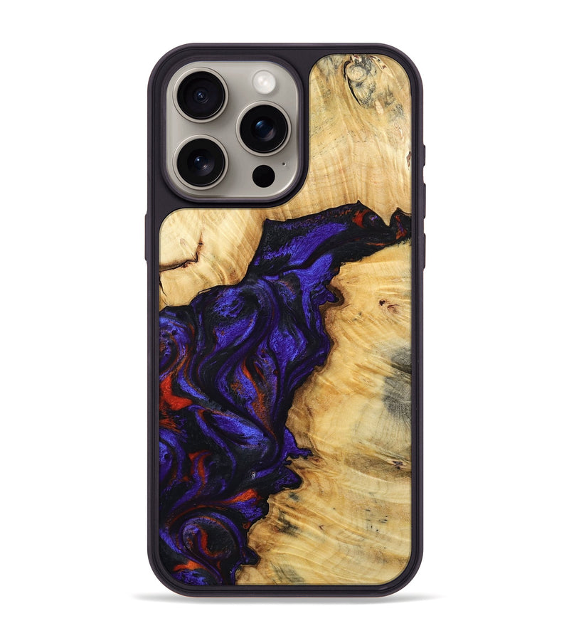 iPhone 15 Pro Max Wood Phone Case - Junious (Purple, 801424)