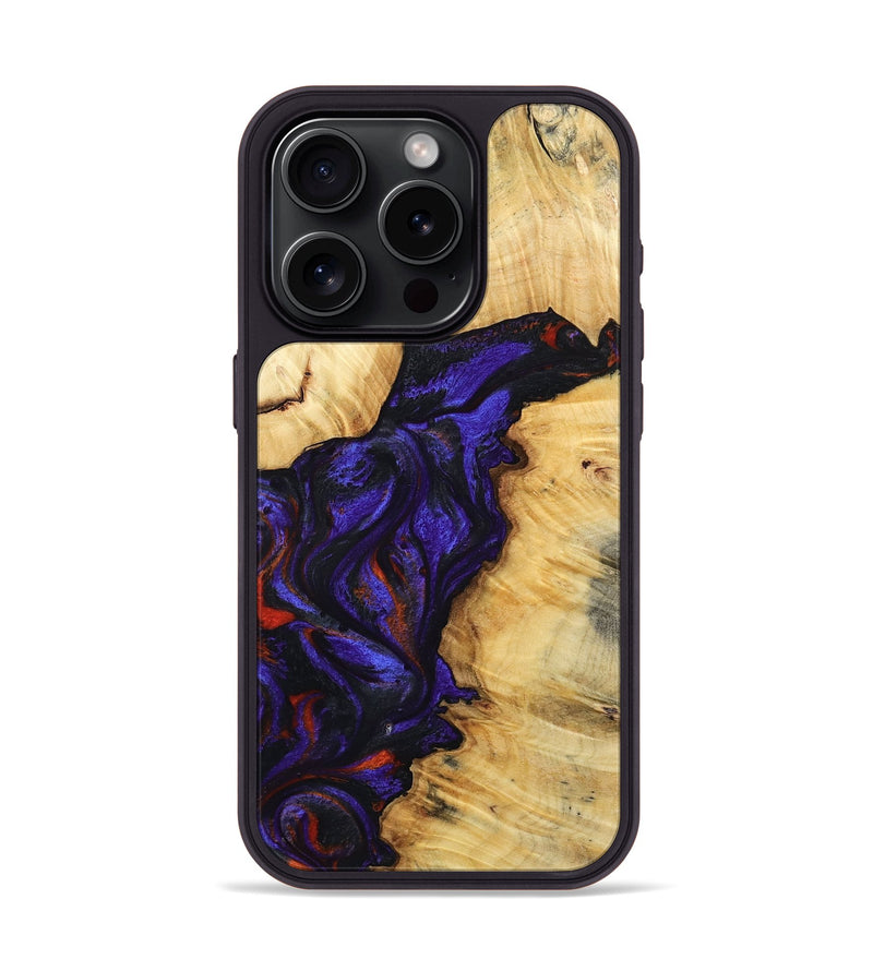 iPhone 15 Pro Wood Phone Case - Junious (Purple, 801424)