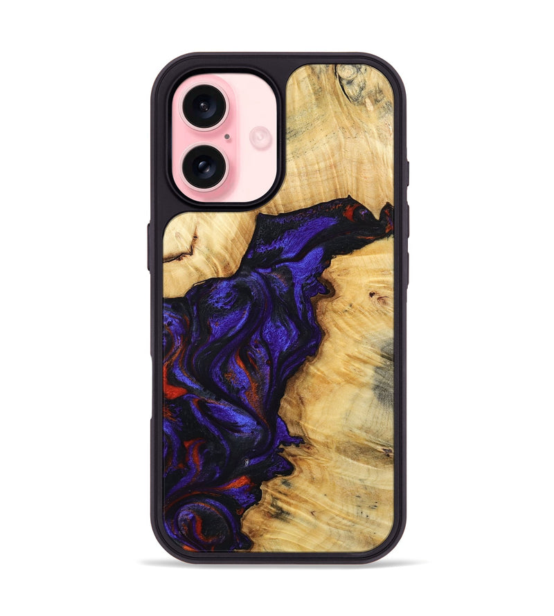 iPhone 16 Wood Phone Case - Junious (Purple, 801424)