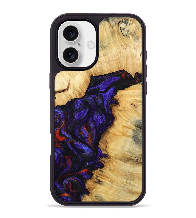 iPhone 16 Plus Wood Phone Case - Junious (Purple, 801424)
