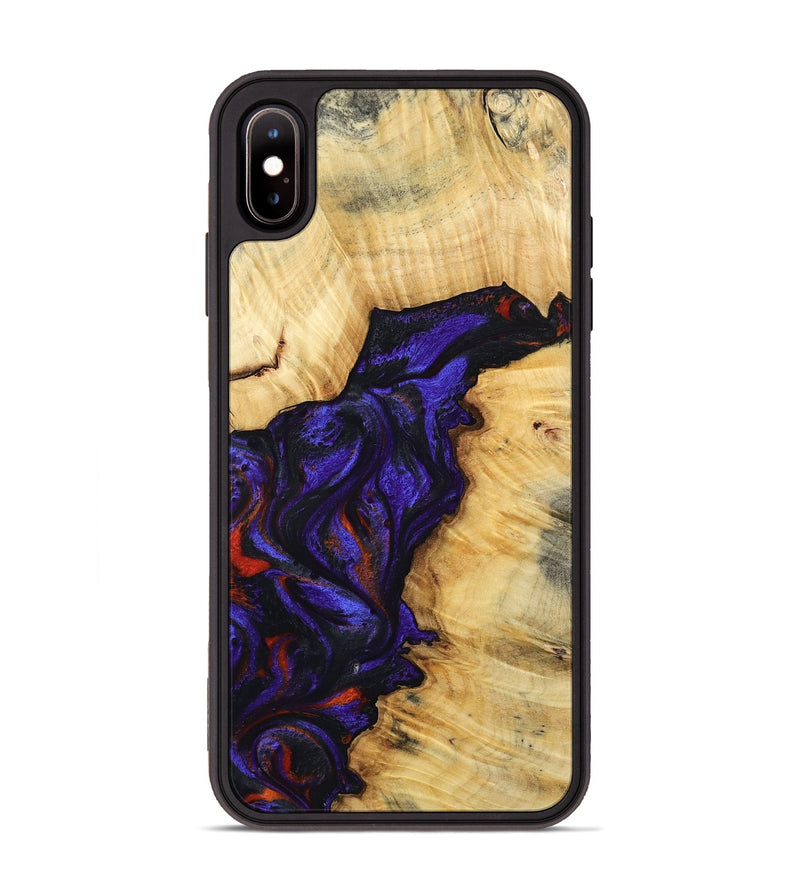 iPhone Xs Max Wood Phone Case - Junious (Purple, 801424)
