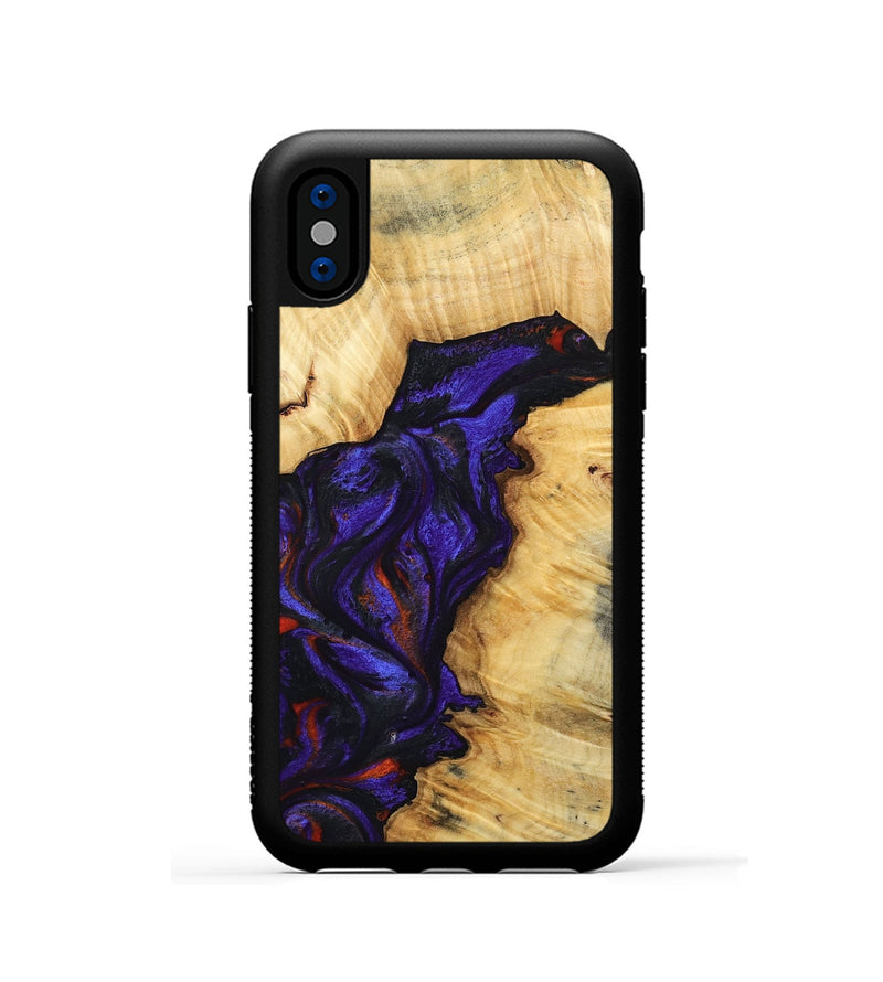 iPhone Xs Wood Phone Case - Junious (Purple, 801424)