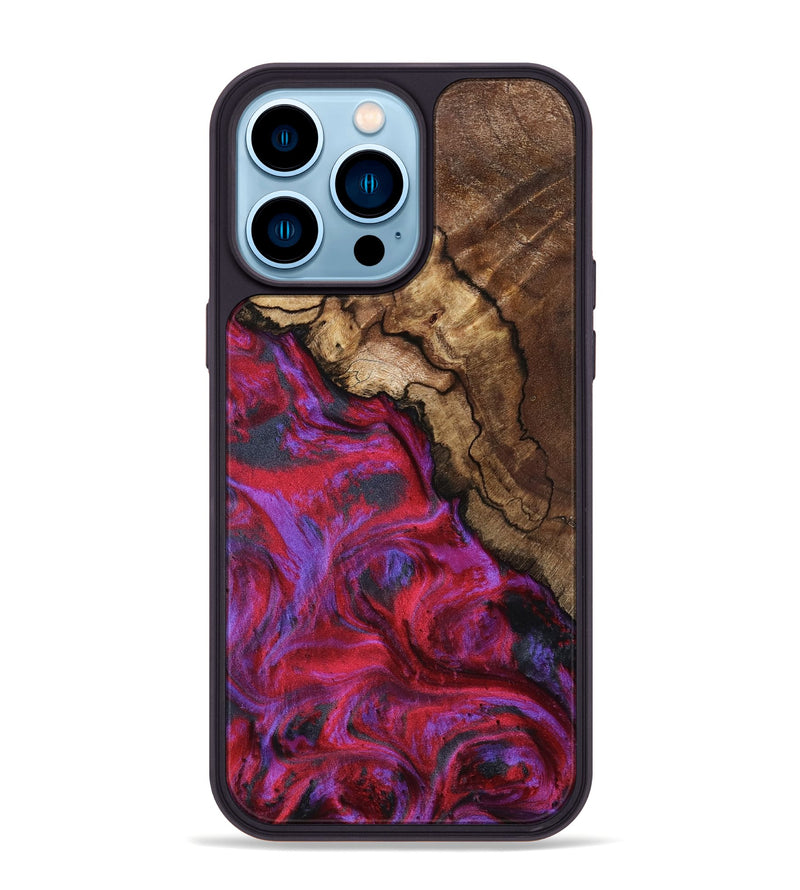 iPhone 14 Pro Max Wood Phone Case - Debbi (Red, 801426)