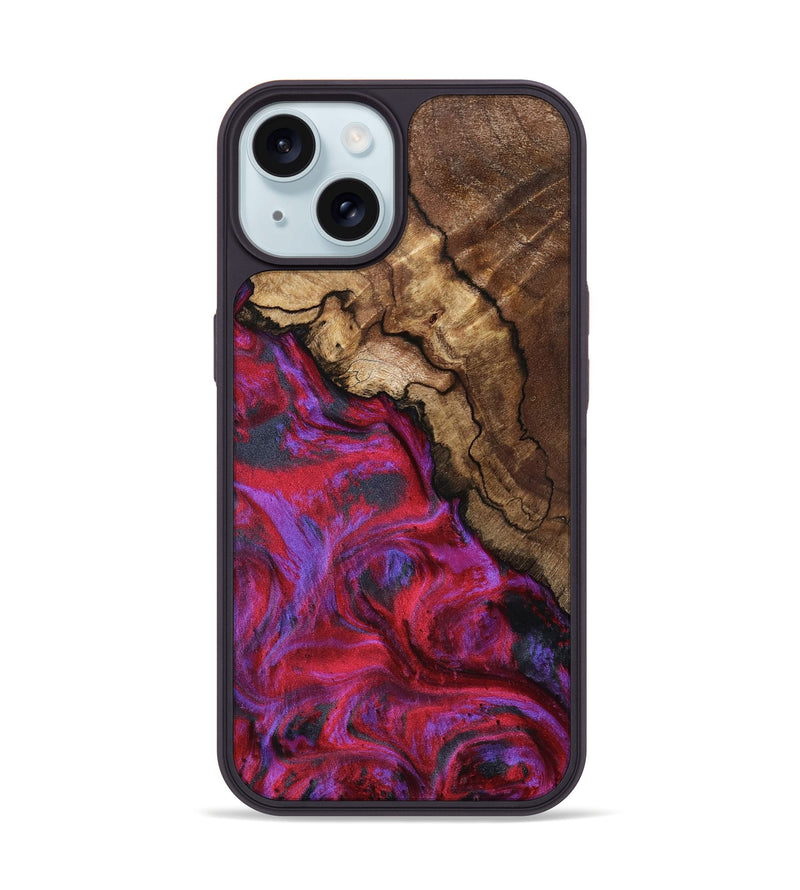 iPhone 15 Wood Phone Case - Debbi (Red, 801426)