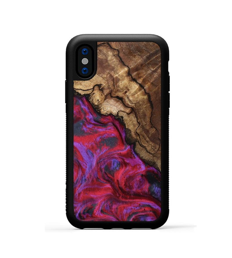 iPhone Xs Wood Phone Case - Debbi (Red, 801426)