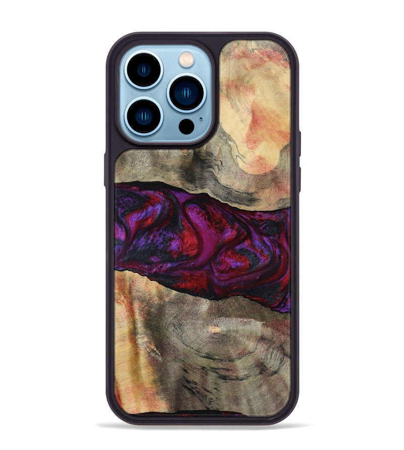 iPhone 14 Pro Max Wood Phone Case - Lydia (Red, 801427)